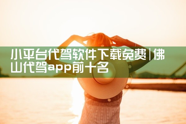 小平台代驾软件下载免费